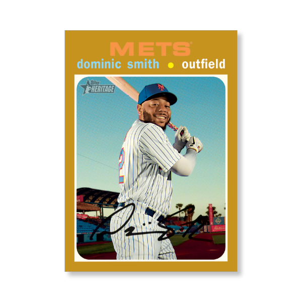 Dominic Smith 2020 Topps Heritage Baseball Base Cards Poster Gold Ed. # to 1- artbble-pos-20thbb-1468-gold-s