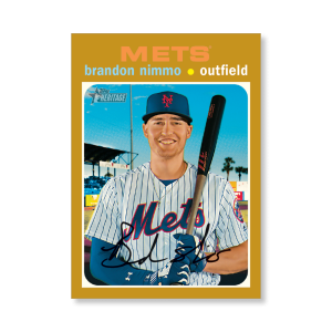 Brandon Nimmo 2020 Topps Heritage Baseball Base Cards Poster Gold Ed. # to 1- artbble-pos-20thbb-1469-gold-s