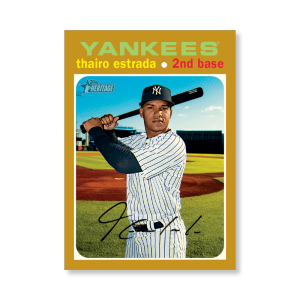 Thairo Estrada 2020 Topps Heritage Baseball Base Cards Poster Gold Ed. # to 1- artbble-pos-20thbb-1481-gold-s