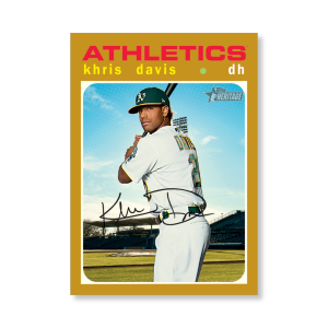 Khris Davis 2020 Topps Heritage Baseball Base Cards Poster Gold Ed. # to 1- artbble-pos-20thbb-1486-gold-s