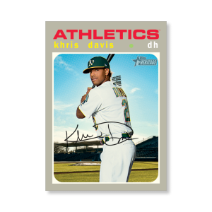 Khris Davis 2020 Topps Heritage Baseball Base Cards Poster # to 99- artbble-pos-20thbb-1486-s