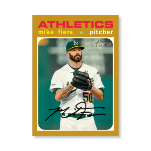 Mike Fiers 2020 Topps Heritage Baseball Base Cards Poster Gold Ed. # to 1- artbble-pos-20thbb-1487-gold-s