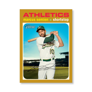 Marcus Semien 2020 Topps Heritage Baseball Base Cards Poster Gold Ed. # to 1- artbble-pos-20thbb-1488-gold-s