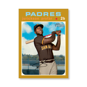 Jurickson Profar 2020 Topps Heritage Baseball Base Cards Poster Gold Ed. # to 1- artbble-pos-20thbb-1489-gold-s