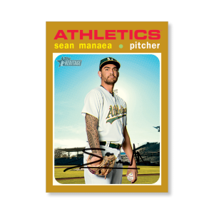 Sean Manaea 2020 Topps Heritage Baseball Base Cards Poster Gold Ed. # to 1- artbble-pos-20thbb-1491-gold-s