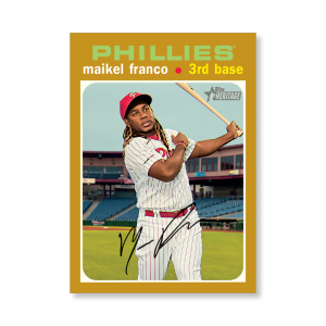 Maikel Franco 2020 Topps Heritage Baseball Base Cards Poster Gold Ed. # to 1- artbble-pos-20thbb-1494-gold-s