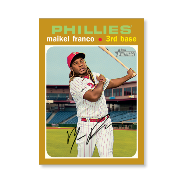 Maikel Franco 2020 Topps Heritage Baseball Base Cards Poster Gold Ed. # to 1- artbble-pos-20thbb-1494-gold-s