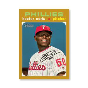 Hector Neris 2020 Topps Heritage Baseball Base Cards Poster Gold Ed. # to 1- artbble-pos-20thbb-1498-gold-s