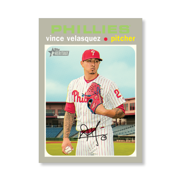 Vince Velasquez 2020 Topps Heritage Baseball Base Cards Poster # to 99- artbble-pos-20thbb-1499-s