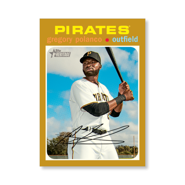 Gregory Polanco 2020 Topps Heritage Baseball Base Cards Poster Gold Ed. # to 1- artbble-pos-20thbb-1505-gold-s
