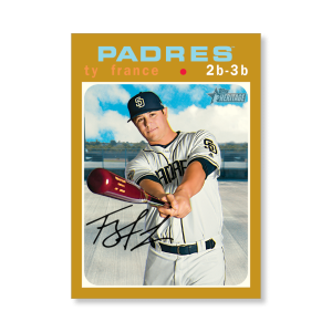 Ty France 2020 Topps Heritage Baseball Base Cards Poster Gold Ed. # to 1- artbble-pos-20thbb-1512-gold-s