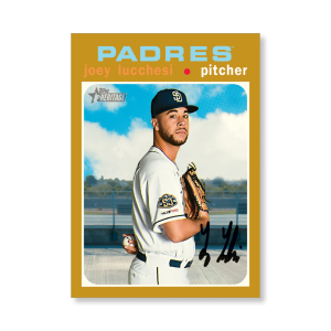 Joey Lucchesi 2020 Topps Heritage Baseball Base Cards Poster Gold Ed. # to 1- artbble-pos-20thbb-1513-gold-s