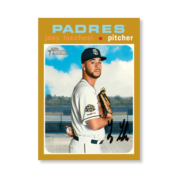 Joey Lucchesi 2020 Topps Heritage Baseball Base Cards Poster Gold Ed. # to 1- artbble-pos-20thbb-1513-gold-s