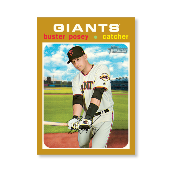 Buster Posey 2020 Topps Heritage Baseball Base Cards Poster Gold Ed. # to 1- artbble-pos-20thbb-1515-gold-s