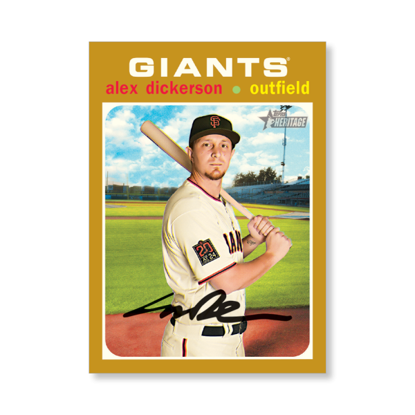 Alex Dickerson 2020 Topps Heritage Baseball Base Cards Poster Gold Ed. # to 1- artbble-pos-20thbb-1518-gold-s