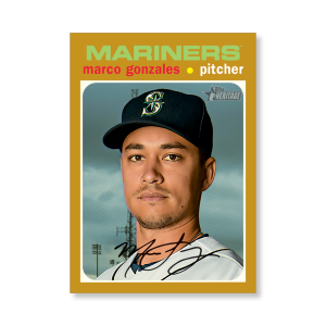 Marco Gonzales 2020 Topps Heritage Baseball Base Cards Poster Gold Ed. # to 1- artbble-pos-20thbb-1523-gold-s