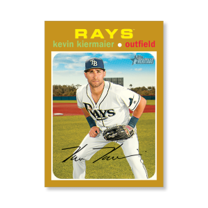 Kevin Kiermaier 2020 Topps Heritage Baseball Base Cards Poster Gold Ed. # to 1- artbble-pos-20thbb-1540-gold-s