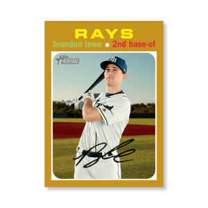 Brandon Lowe 2020 Topps Heritage Baseball Base Cards Poster Gold Ed. # to 1- artbble-pos-20thbb-1541-gold-s