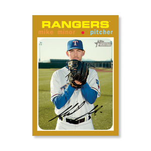 Mike Minor 2020 Topps Heritage Baseball Base Cards Poster Gold Ed. # to 1- artbble-pos-20thbb-1547-gold-s