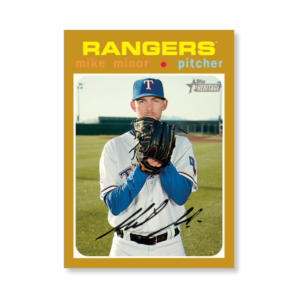 Mike Minor 2020 Topps Heritage Baseball Base Cards Poster Gold Ed. # to 1- artbble-pos-20thbb-1547-gold-s