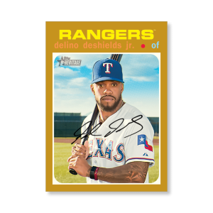 Delino DeShields Jr. 2020 Topps Heritage Baseball Base Cards Poster Gold Ed. # to 1- artbble-pos-20thbb-1549-gold-s
