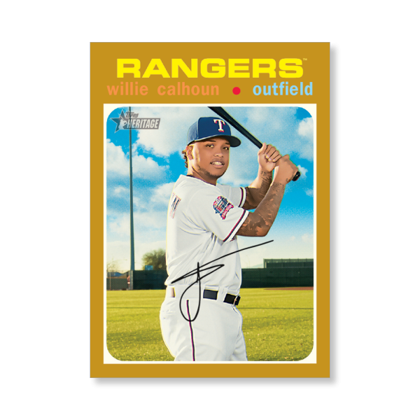 Willie Calhoun 2020 Topps Heritage Baseball Base Cards Poster Gold Ed. # to 1- artbble-pos-20thbb-1550-gold-s
