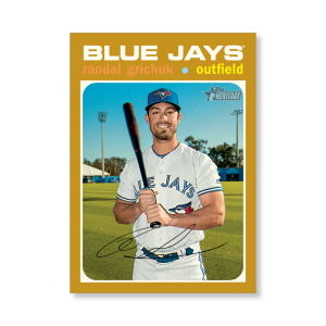 Randal Grichuk 2020 Topps Heritage Baseball Base Cards Poster Gold Ed. # to 1- artbble-pos-20thbb-1554-gold-s