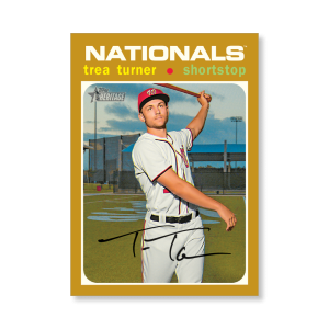 Trea Turner 2020 Topps Heritage Baseball Base Cards Poster Gold Ed. # to 1- artbble-pos-20thbb-1561-gold-s