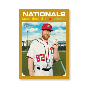 Sean Doolittle 2020 Topps Heritage Baseball Base Cards Poster Gold Ed. # to 1- artbble-pos-20thbb-1568-gold-s