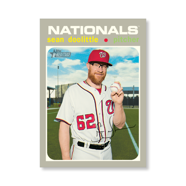 Sean Doolittle 2020 Topps Heritage Baseball Base Cards Poster # to 99- artbble-pos-20thbb-1568-s