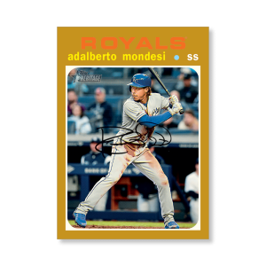 Adalberto Mondesi 2020 Topps Heritage Baseball Base Cards Poster Gold Ed. # to 1- artbble-pos-20thbb-1569-gold-s
