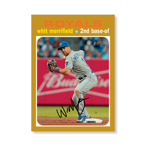 Whit Merrifield 2020 Topps Heritage Baseball Base Cards Poster Gold Ed. # to 1- artbble-pos-20thbb-1570-gold-s