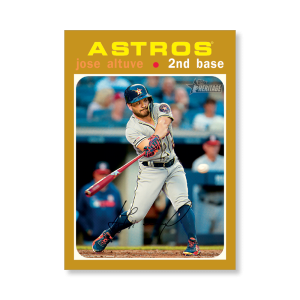 Jose Altuve 2020 Topps Heritage Baseball Base Cards Poster Gold Ed. # to 1- artbble-pos-20thbb-1571-gold-s