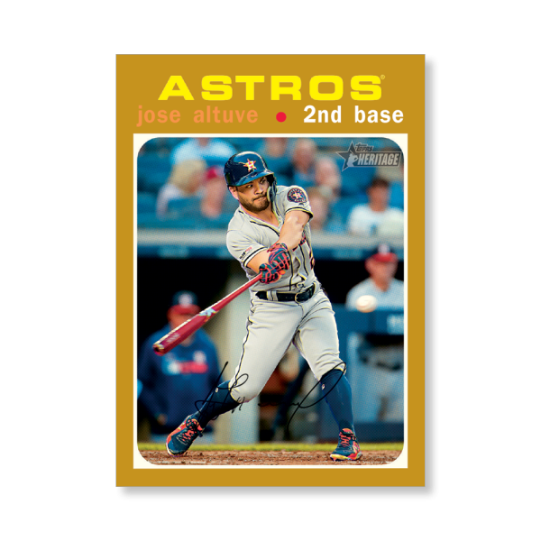 Jose Altuve 2020 Topps Heritage Baseball Base Cards Poster Gold Ed. # to 1- artbble-pos-20thbb-1571-gold-s