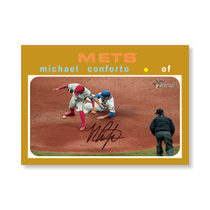 Michael Conforto 2020 Topps Heritage Baseball Base Cards Poster Gold Ed. # to 1- artbble-pos-20thbb-1577-gold-s