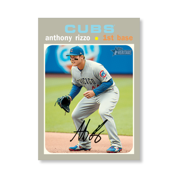 Anthony Rizzo 2020 Topps Heritage Baseball Base Cards Poster # to 99- artbble-pos-20thbb-1581-s