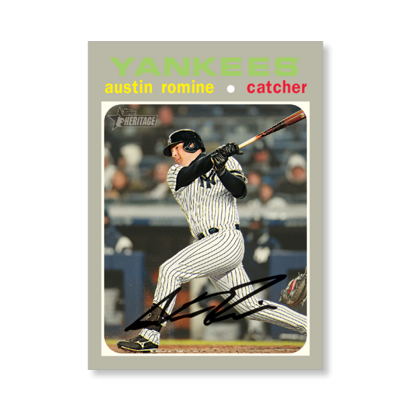 Austin Romine 2020 Topps Heritage Baseball Base Cards Poster # to 99- artbble-pos-20thbb-1582-s