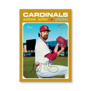 Andrew Miller 2020 Topps Heritage Baseball Base Cards Poster Gold Ed. # to 1- artbble-pos-20thbb-1586-gold-s