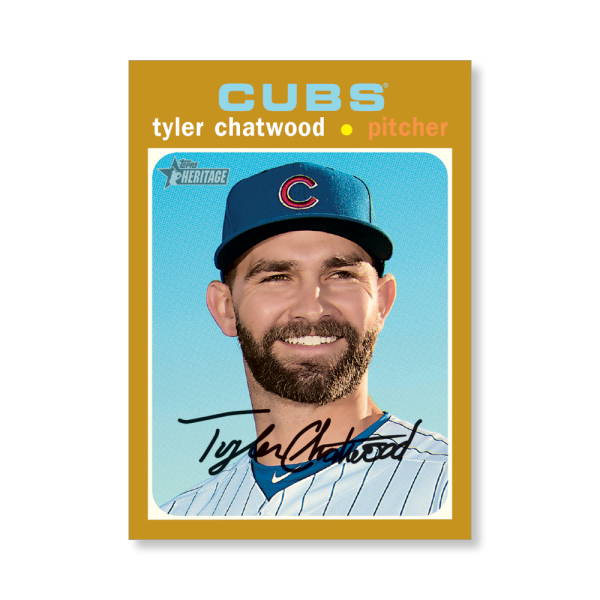 Tyler Chatwood 2020 Topps Heritage Baseball Base Cards Poster Gold Ed. # to 1- artbble-pos-20thbb-1587-gold-s