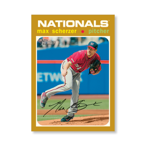 Max Scherzer 2020 Topps Heritage Baseball Base Cards Poster Gold Ed. # to 1- artbble-pos-20thbb-1591-gold-s