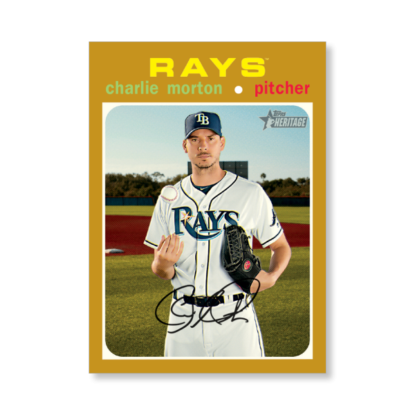 Charlie Morton 2020 Topps Heritage Baseball High Numbered Short Print Poster Gold Ed. # to 1- artbble-pos-20thbb-1604-gold-s