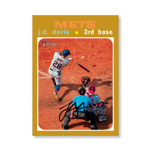J.D. Davis 2020 Topps Heritage Baseball High Numbered Short Print Poster Gold Ed. # to 1- artbble-pos-20thbb-1605-gold-s