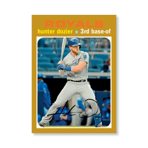 Hunter Dozier 2020 Topps Heritage Baseball High Numbered Short Print Poster Gold Ed. # to 1- artbble-pos-20thbb-1612-gold-s