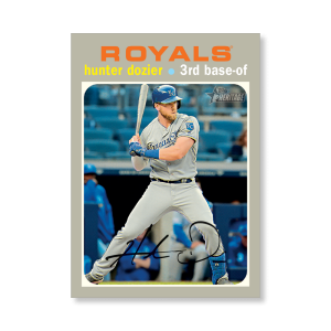 Hunter Dozier 2020 Topps Heritage Baseball High Numbered Short Print Poster # to 99- artbble-pos-20thbb-1612-s