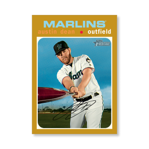 Austin Dean 2020 Topps Heritage Baseball Base Cards Poster Gold Ed. # to 1- artbble-pos-20thbb-1701-gold-s