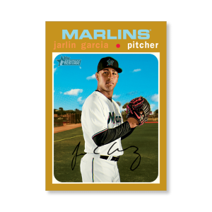 Jarlin Garcia 2020 Topps Heritage Baseball Base Cards Poster Gold Ed. # to 1- artbble-pos-20thbb-1702-gold-s