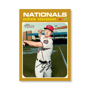 Andrew Stevenson 2020 Topps Heritage Baseball Base Cards Poster Gold Ed. # to 1- artbble-pos-20thbb-1706-gold-s