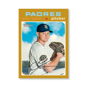 Eric Lauer 2020 Topps Heritage Baseball Base Cards Poster Gold Ed. # to 1- artbble-pos-20thbb-1715-gold-s