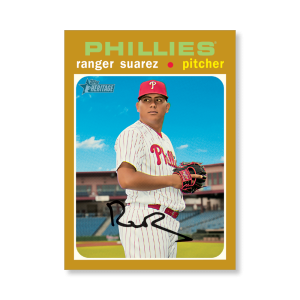 Ranger Suarez 2020 Topps Heritage Baseball Base Cards Poster Gold Ed. # to 1- artbble-pos-20thbb-1718-gold-s