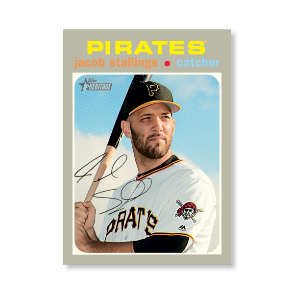 Jacob Stallings 2020 Topps Heritage Baseball Base Cards Poster # to 99- artbble-pos-20thbb-1719-s